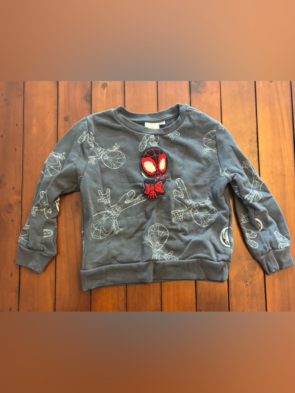 Marvel Kids Spider-Man Patch Sweatshirt - Gray & Red